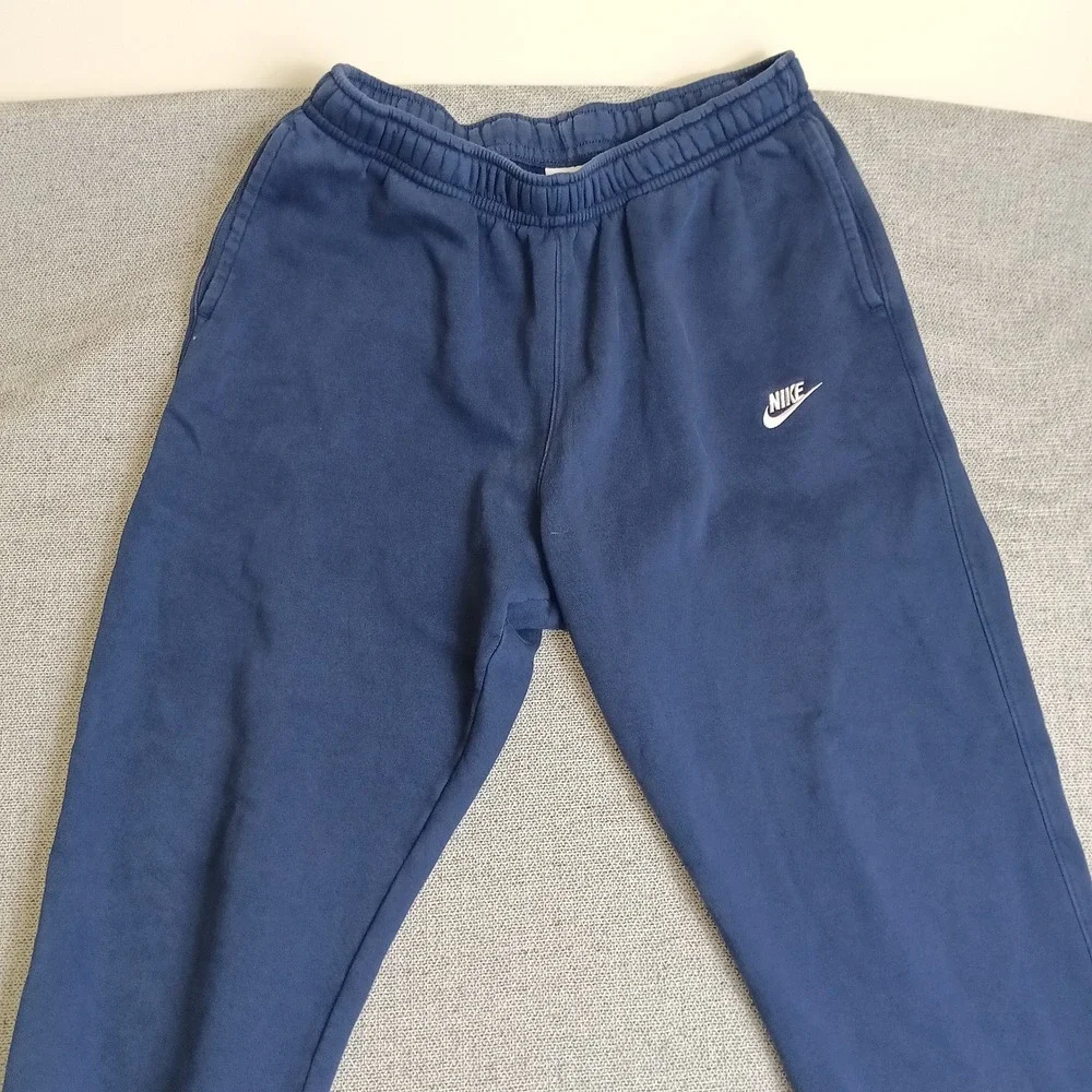 Nike Jogger Sweatpants Mens XL Tall Navy Blue Excellent Fleece Embroidered Logo